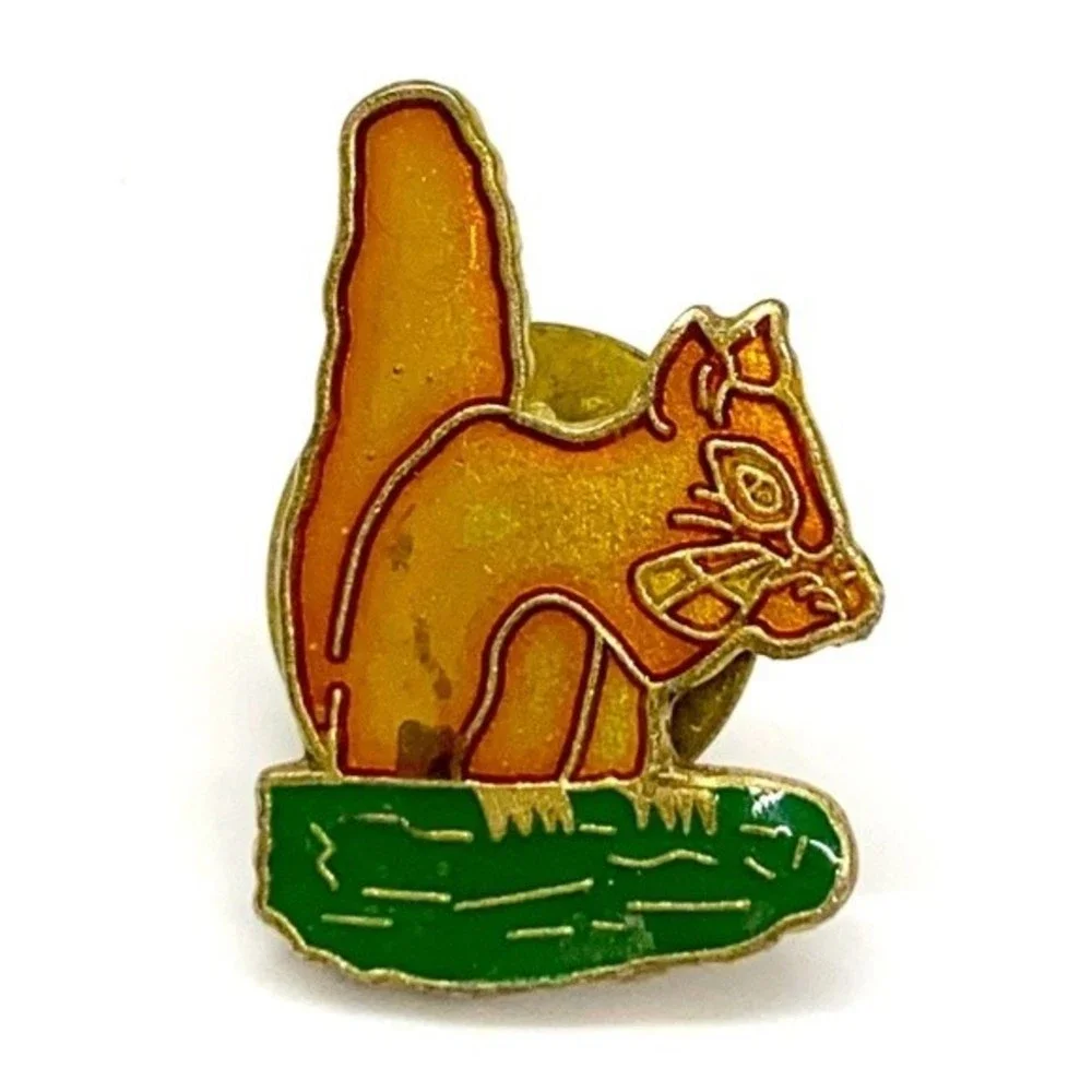 Squirrel lapel pin, jacket, hat, vest, book bag pin, animal lovers,‎ outd…